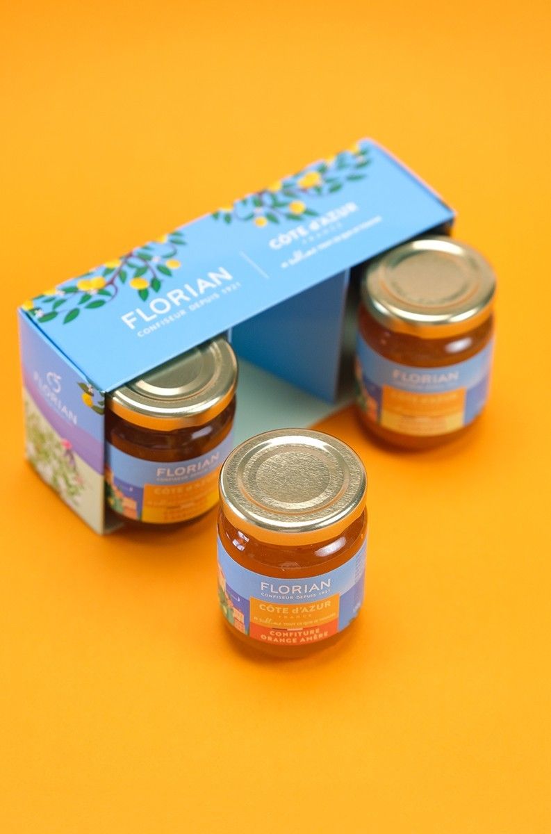 Côte d'Azur France gift set of orange, grapefruit, and lemon marmelade - Confiserie Florian