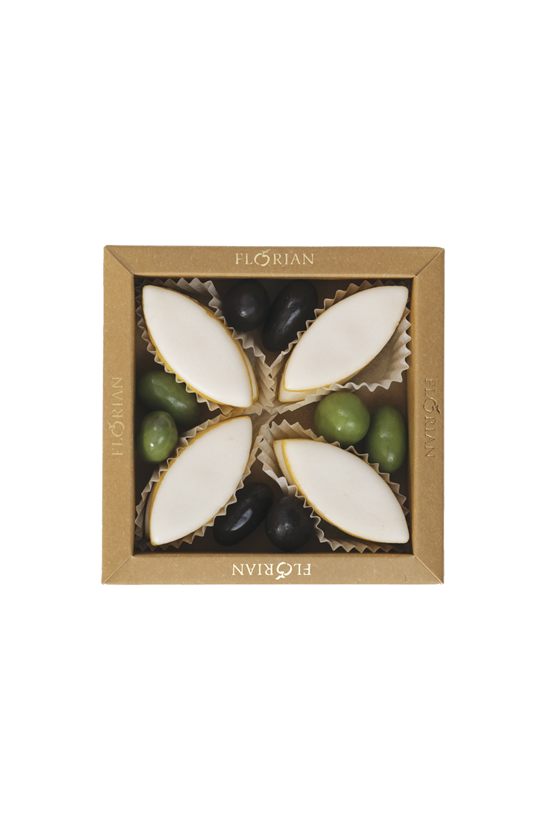 Boîte calissons et olives en chocolat - Confiserie Florian