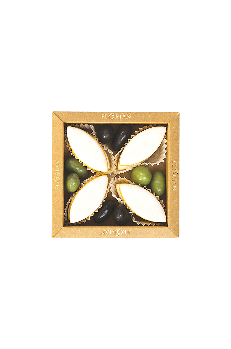Boîte calissons et olives en chocolat - Confiserie Florian