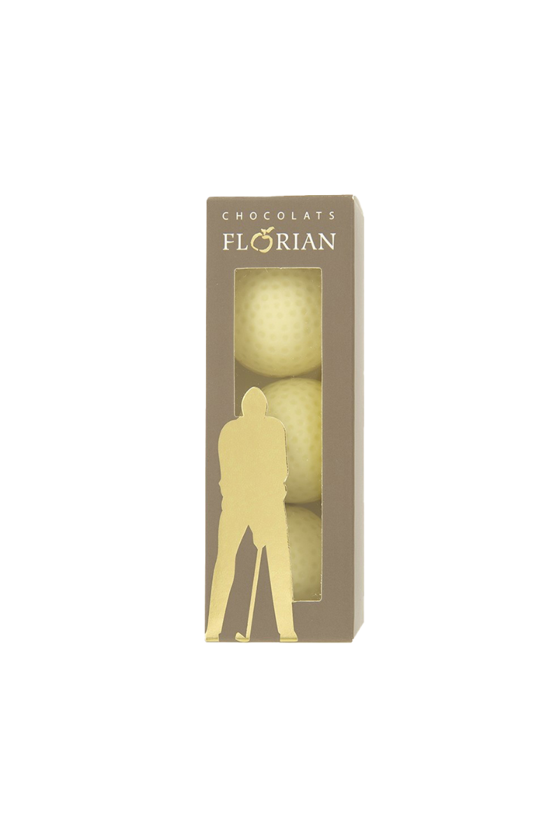 Balles de golf en chocolat blanc par 3 - Confiserie Florian