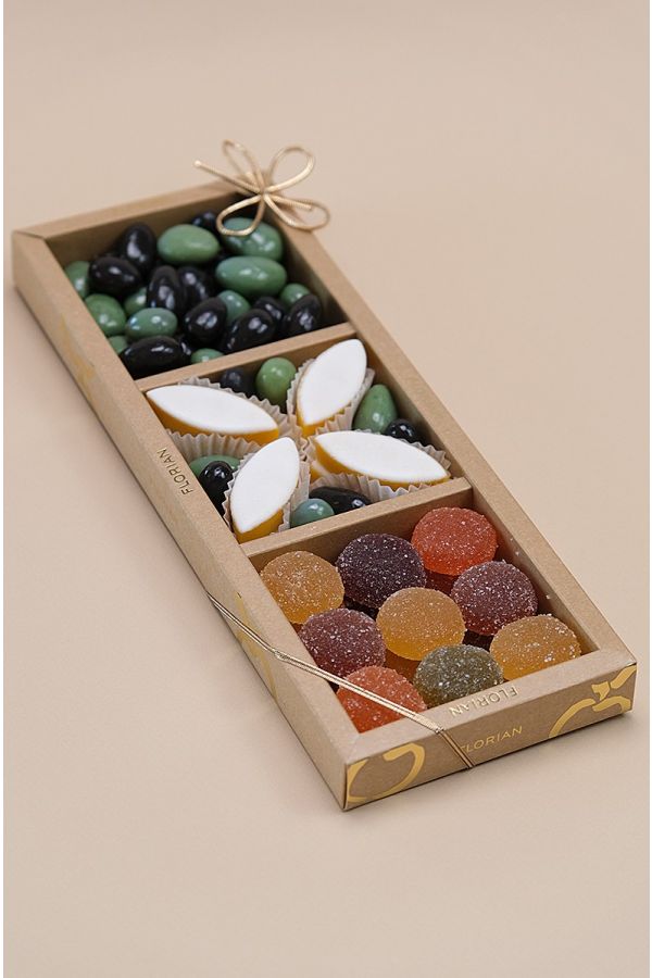 Trio de Provence - Calissons d'Aix - Pâtes de fruits - olives en chocolat - Confiserie Florian