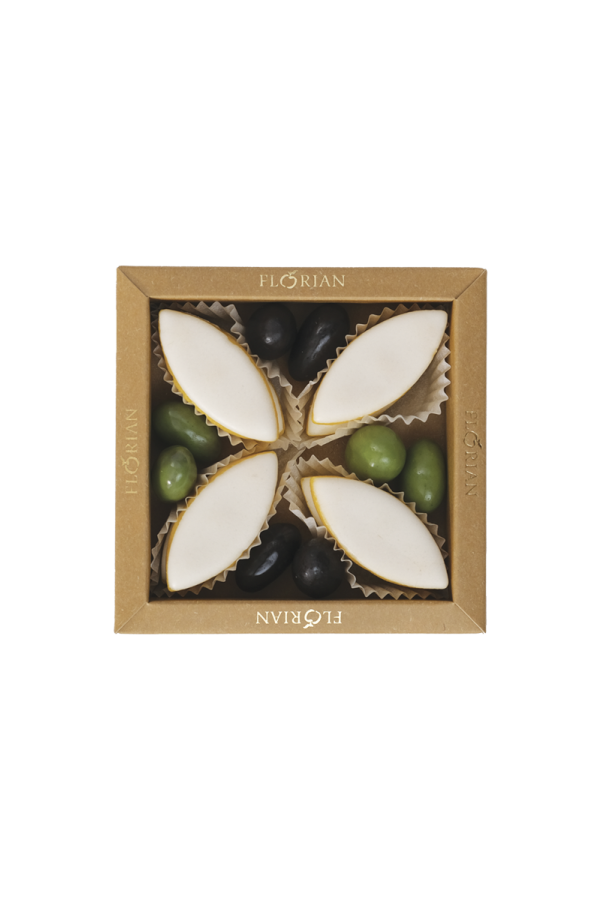 Boîte calissons et olives en chocolat - Confiserie Florian