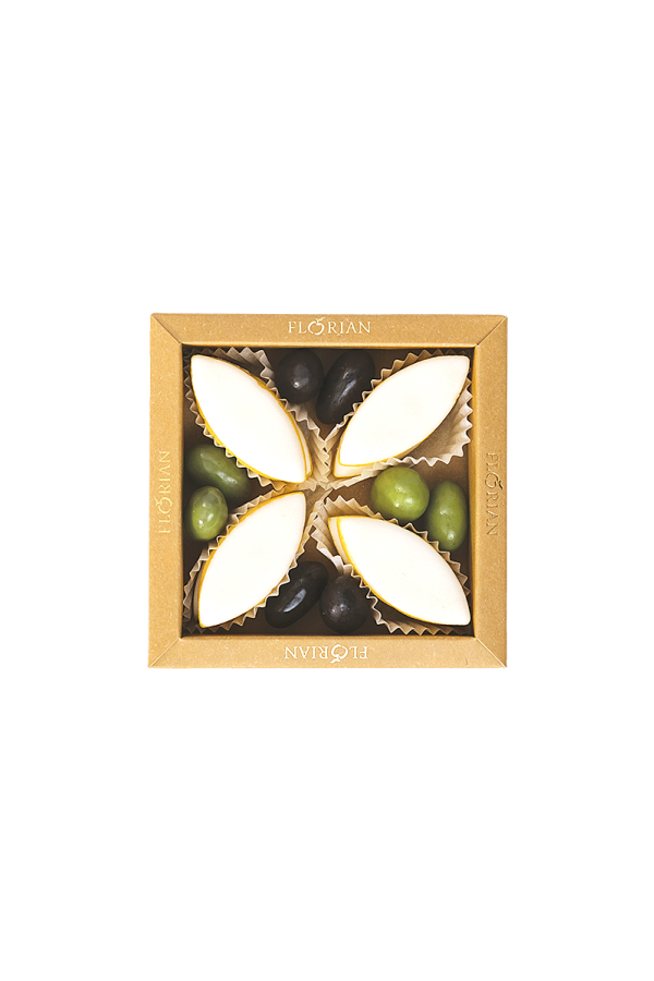 Boîte calissons et olives en chocolat - Confiserie Florian