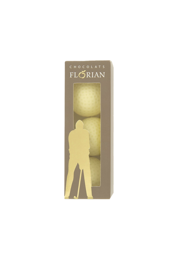 Box of 3 white chocolate golf balls - Confiserie Florian