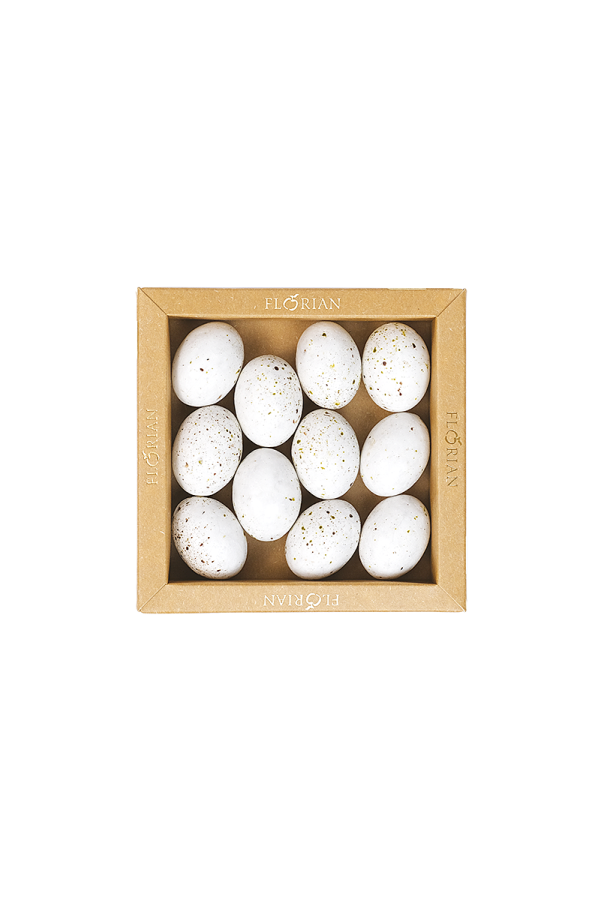 Seagull eggs filled with praliné, in a branded giftbox - Confiserie Florian