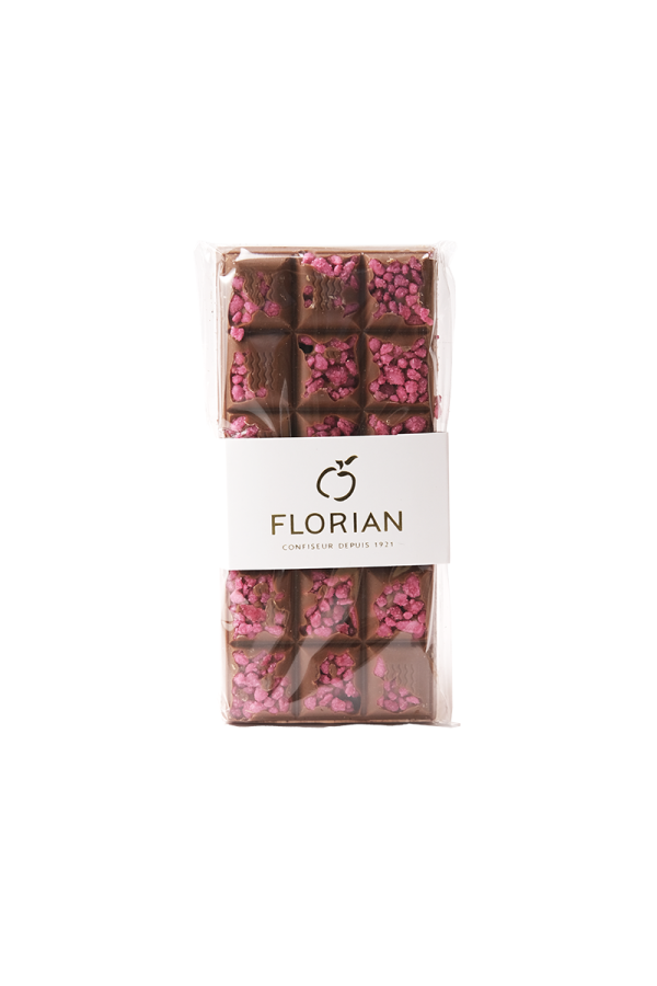 Milk chocolate bar with crystalized rose petals – Confiserie Florian
