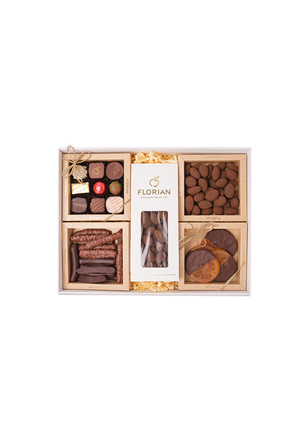 Panier garni de chocolats assortis - Confiserie Florian