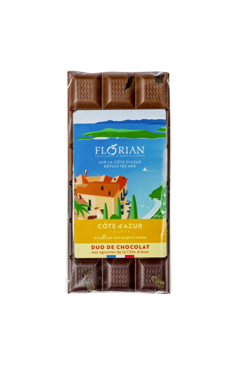 tablette de chocolat lait et noir aux agrumes - Ligne Côte d'Azur France