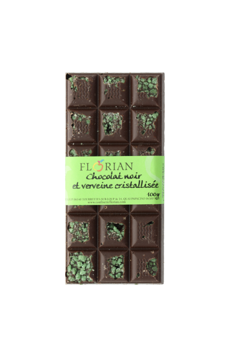 Dark chocolate bar with verbena