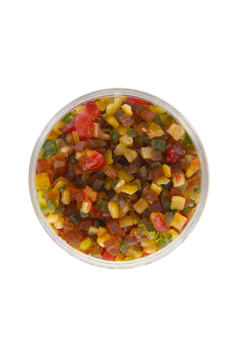 Diced candied fruit - cherries - orange- papaya