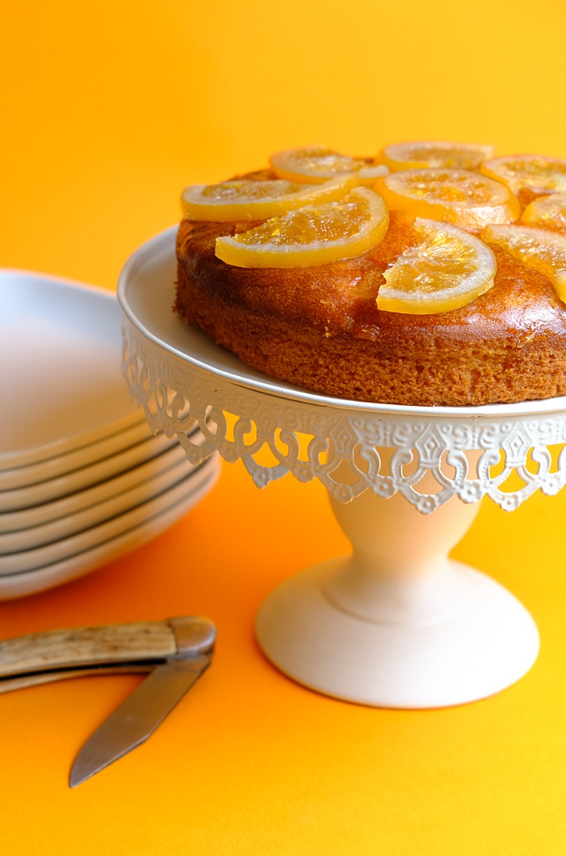 Soft orange sponge cake, an elegant cake