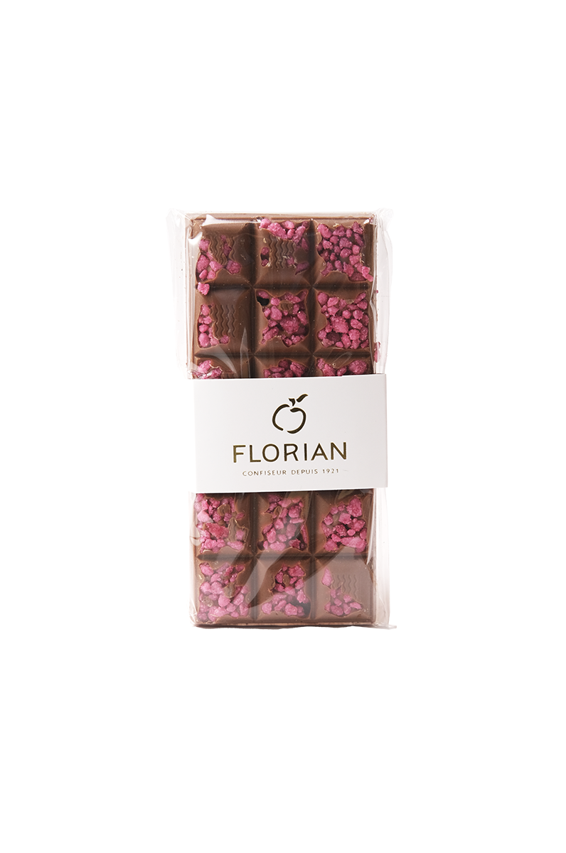 Milk chocolate bar with crystalized rose petals – Confiserie Florian
