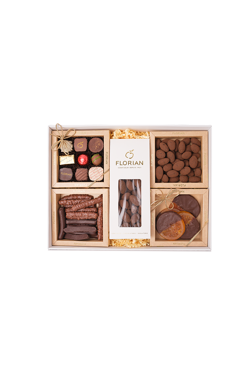 Panier garni de chocolats assortis - Confiserie Florian