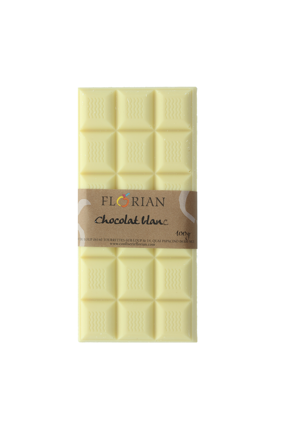 tablette de chocolat blanc 100g - Confiserie Florian
