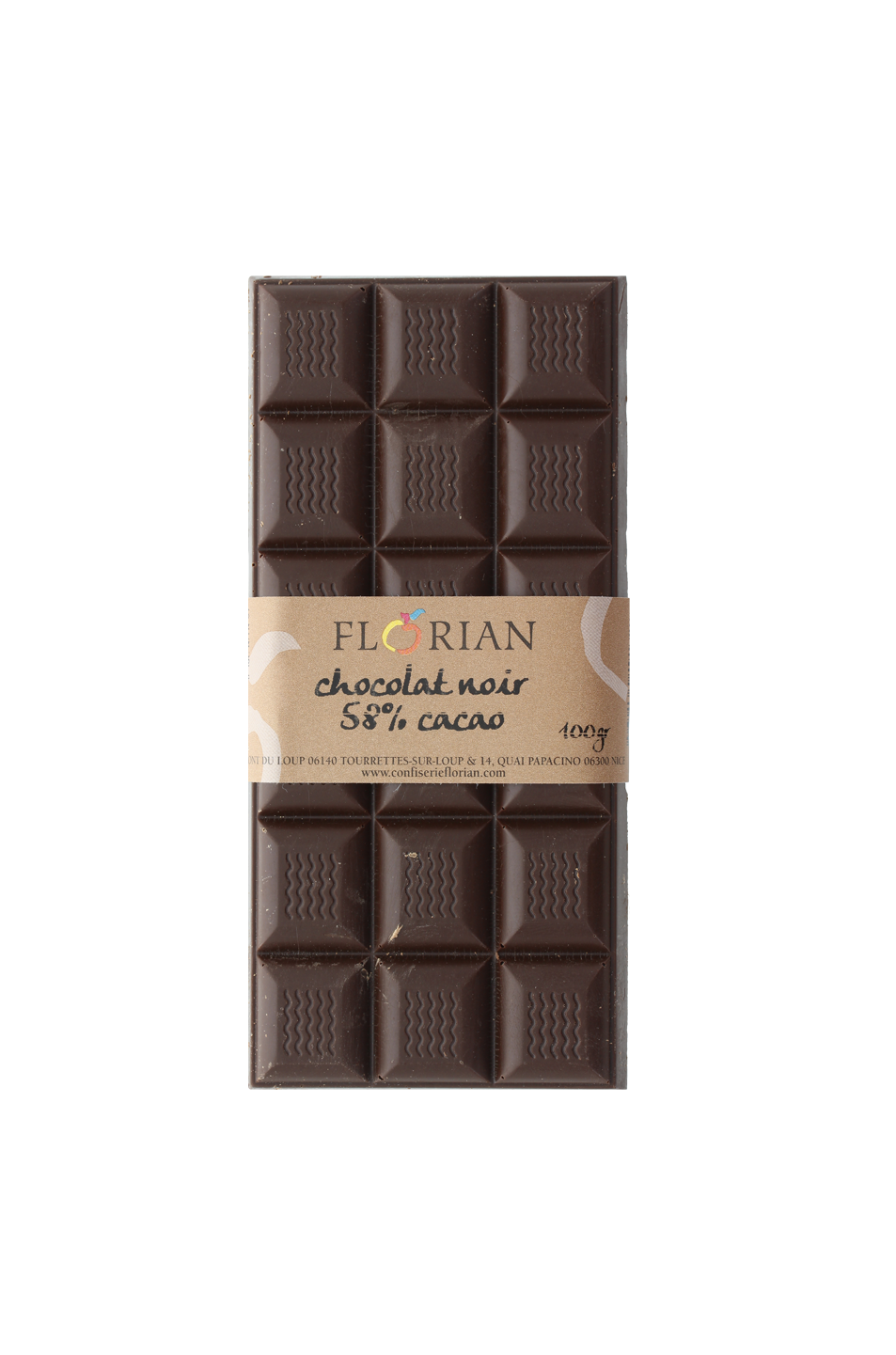 tablette de chocolat noir 100g - Confiserie Florian