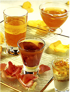 Recette : Gelée de sauternes, mousse de chocolat blanc à la fleur de jasmin