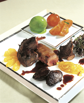 Recette de lièvre aux clémentines et sorbet de cresson