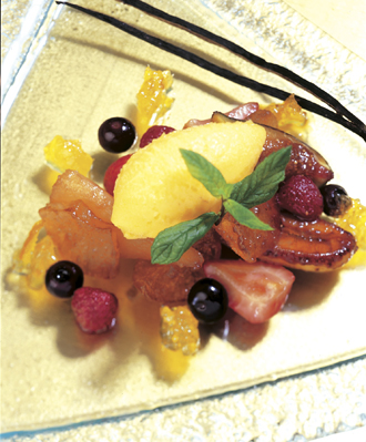 Poêlée de fruits frais et fruits confits