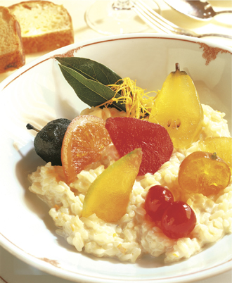 Riz au lait et fruits confits