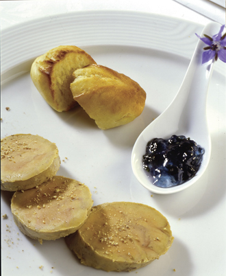 Recette de foie gras de canard et confit de violette
